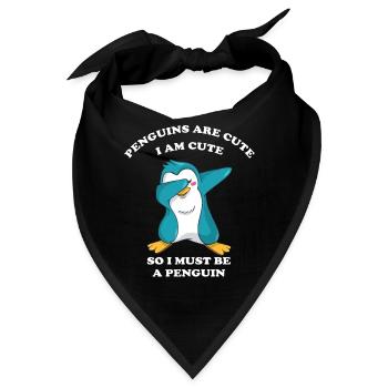 cooler tanzender Pinguin - Bandana - Schwarz - Vorne
