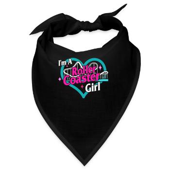 Ich bin ein Achterbahn-Mädchenhemd, Achterbahn - Bandana - Schwarz - Vorne