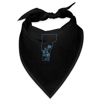 Vermont Kartenumriss mit Blumen USA Amerika - Bandana - Schwarz - Vorne
