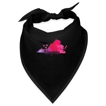 Virginia Karte USA Amerika Bundesstaat - Bandana - Schwarz - Vorne