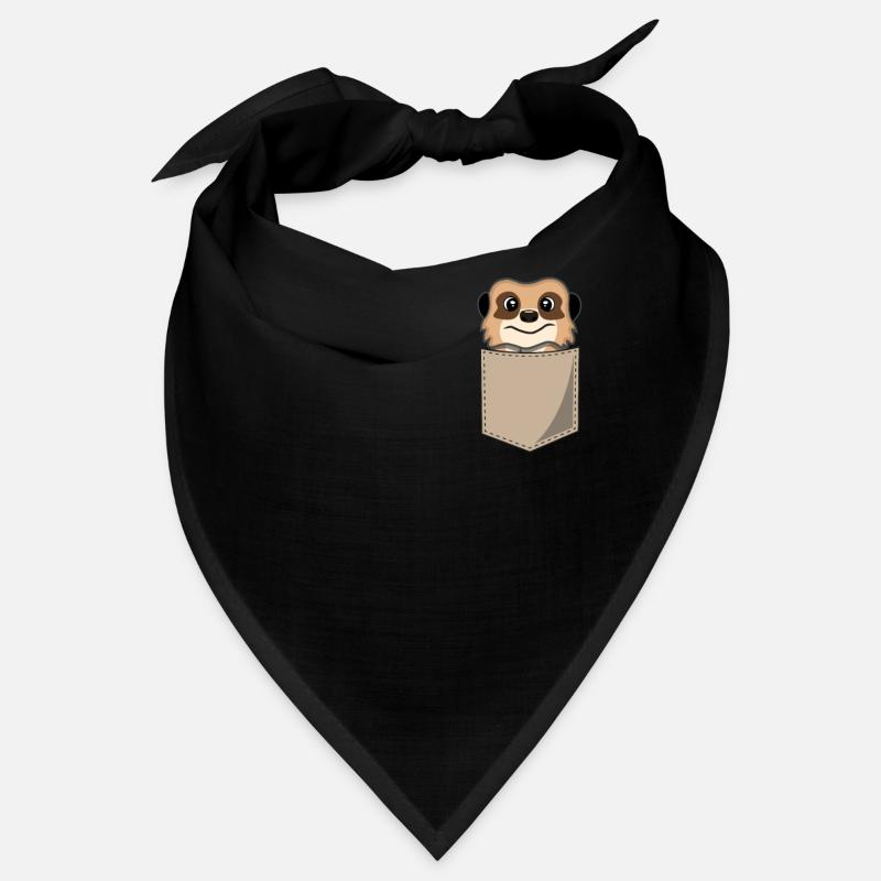 Lustiges Erdmännchen In Brusttasche Print Geschenk - Bandana - Schwarz