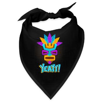 Azteken, Maya-Kultur, Tribal-Kultur Folklore-Maske - Bandana - Schwarz - Vorne