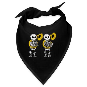 Sousaphon Spieler Skelett Musik Big Band Sousaphon - Bandana - Schwarz - Vorne