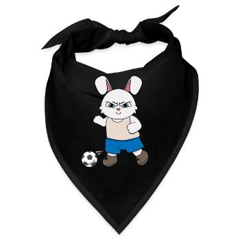 Fußball Kinder Hase I lustige Tiere | Sport | Kan - Bandana - Schwarz - Vorne