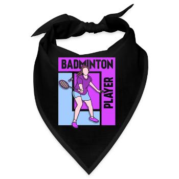 Badmintonspielerin Spielerin Mädchen Mutter - Bandana - Schwarz - Vorne
