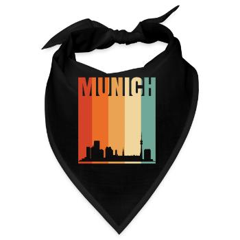 Munich Skyline - Bandana - Schwarz - Vorne
