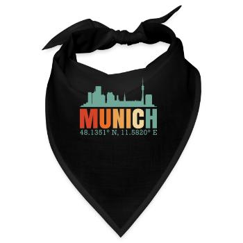 Munich Skyline - Bandana - Schwarz - Vorne