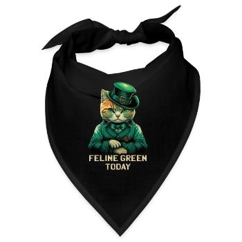 Feline Green Today St. Patty Day - Bandana - Schwarz - Vorne