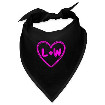 Herz mit Buchstabe L und W - Bandana - Schwarz - Vorne