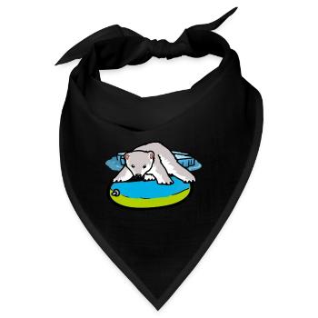 Eisbär Seenot Schwimmring Klimawandel Klima - Bandana - Schwarz - Vorne