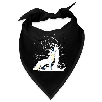 Fuchs Waldtiere Schnee Winter Weihnachtsgeschenk - Bandana - Schwarz - Vorne