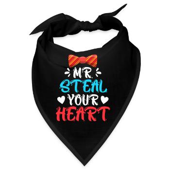 Mister ich stehle dein Herz Liebe Valentinstag - Bandana - Schwarz - Vorne