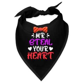 Mister ich stehle dein Herz Liebe Valentinstag - Bandana - Schwarz - Vorne