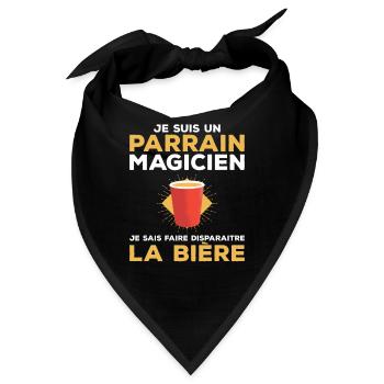 Je Suis Un Parrain Magicien Boire De La Bière - Bandana - Schwarz - Vorne