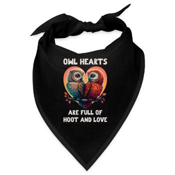 Owl Hearts are Foll of Hoot & Love Valentine's Day - Bandana - Schwarz - Vorne