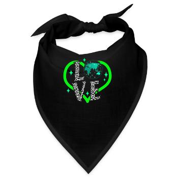 Pilotenshirt, Love Fluglotse Leopard - Bandana - Schwarz - Vorne