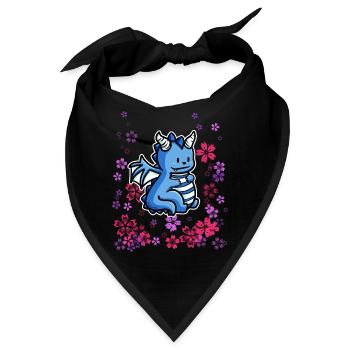 Drache Kind Blumen Wiese - Bandana - Schwarz - Vorne