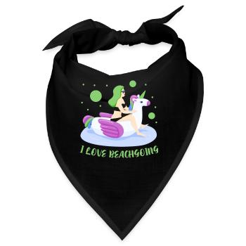 Ich Liebe Strandurlaub Beach Strand Strandgänger - Bandana - Schwarz - Vorne