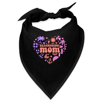 Strandbesuch Mutter Strand Strandurlaub Beach - Bandana - Schwarz - Vorne