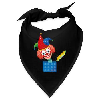 Fasching Kostüm Clown Kasper aus der Box Karneval - Bandana - Schwarz - Vorne