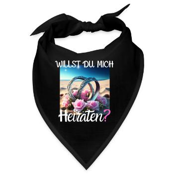 Heiratsantrat für Hochzeit oder Verlobung - - Bandana - Schwarz - Vorne