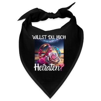Heiratsantrag für Hochzeit oder Verlobung - - Bandana - Schwarz - Vorne