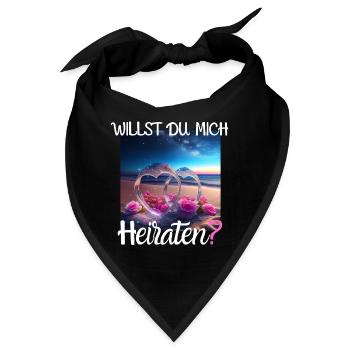 Heiratsantrag für Hochzeit oder Verlobung - - Bandana - Schwarz - Vorne