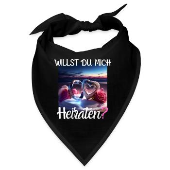 Heiratsantrag für Hochzeit oder Verlobung - - Bandana - Schwarz - Vorne