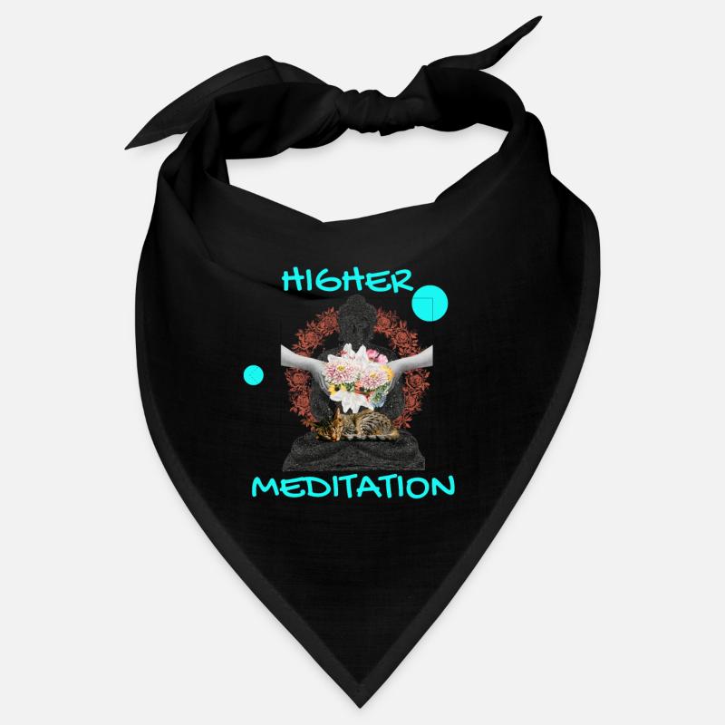Bouddha de méditation supérieure avec des fleurs Bandana