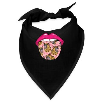 Schäferhund Zunge - Bandana - Schwarz - Vorne