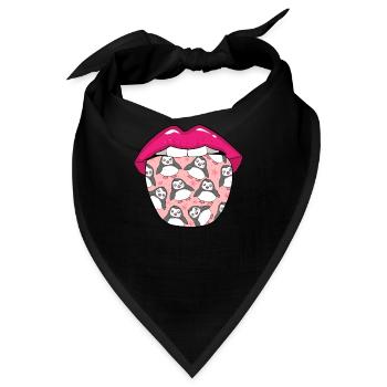Pinguin Zunge - Bandana - Schwarz - Vorne
