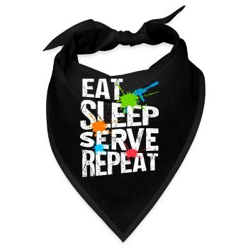 EAT Sleep Serve Repeat Retro Navy Seals Army - Bandana - Schwarz - Vorne
