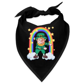 Kobold tanzt den Flossdance am Regenbogen - Bandana - Schwarz - Vorne