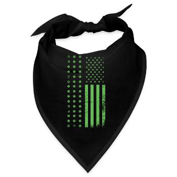 US Flag Saint Paddy Shamrock Saint Patrick Day - Bandana - Schwarz - Vorne