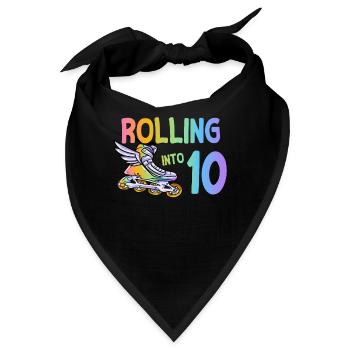 10. Geburtstag Inlineskating - Bandana - Schwarz - Vorne