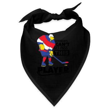 Eisbär spielt Eishockey - Bandana - Schwarz - Vorne