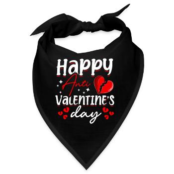 Happy Anti-valentinstag Haters Herz Gebrochen - Bandana - Schwarz - Vorne