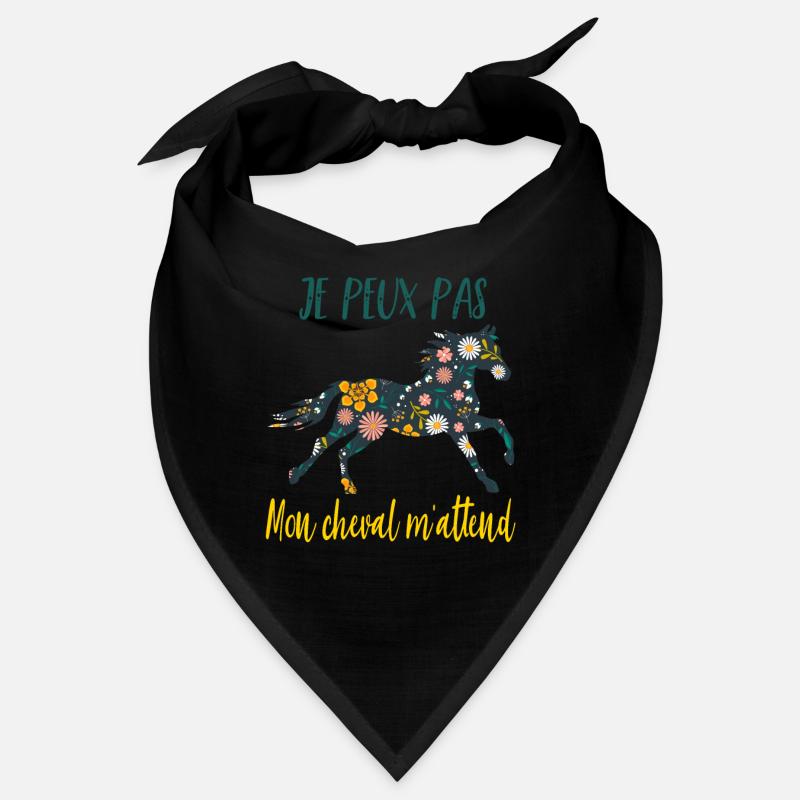 Je peux pas mon cheval m'attend - florale poney Bandana