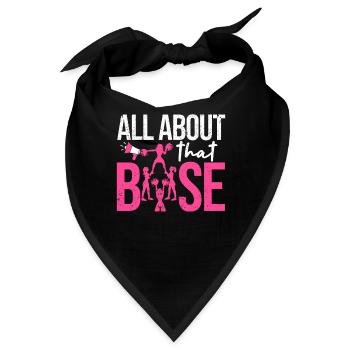 Funny Cheerleading All About That Base Cheer - Bandana - Schwarz - Vorne