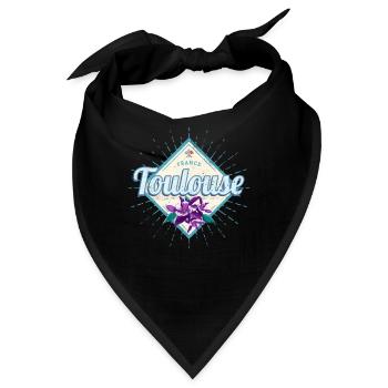 Toulouse Stadt Frankreich Retro Veilchen Vintage - Bandana - Schwarz - Vorne