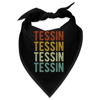 Tessin Stadt Retro Vintage - Bandana - Schwarz - Vorne