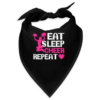 EAT SLEEP CHEER REPEAT Cheerleading Team Cheerlead - Bandana - Schwarz - Vorne