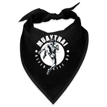 Muay Thai Boxen Kickboxen Never Give Up MMA - Bandana - Schwarz - Vorne