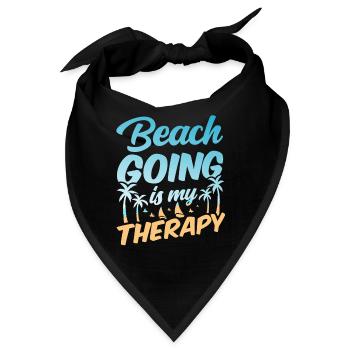 Strandurlaub Ist Meine Therapie Beach Strand - Bandana - Schwarz - Vorne