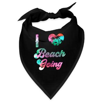 Ich Liebe Strandurlaub Strandgänger Beach Strand - Bandana - Schwarz - Vorne