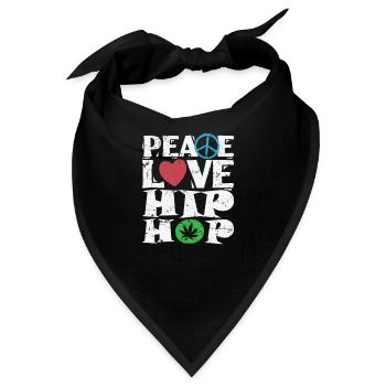 Peace Love Hip Hop Musikrichtung Rap - Bandana - Schwarz - Vorne