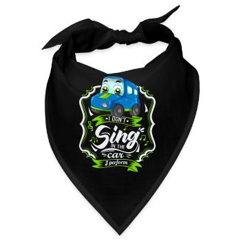 Lustiges Automobil, Auto-Spruch, Singen - Bandana - Schwarz - Vorne