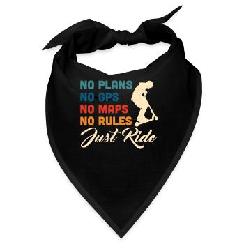 Scooter Roller Tretroller Geschenk - Bandana - Schwarz - Vorne