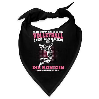 Volleyball Königin will schmettern Volleyballerin - Bandana - Schwarz - Vorne