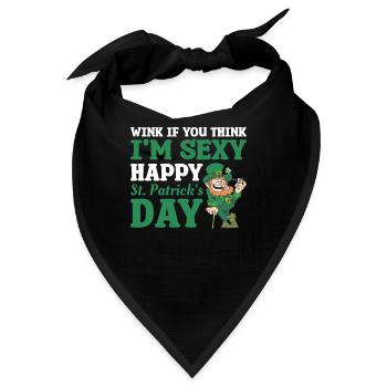 Zwinker, wenn du denkst, dass ich sexy bin Alles Gute zum St. Patrick's Day - Bandana - Schwarz - Vorne